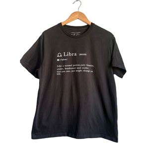 LIBRA Astrology Sign Horoscope Black Cotton Tee t-shirt